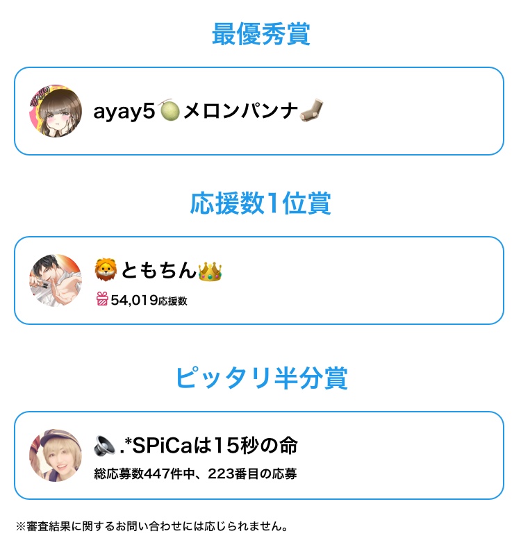 結果発表